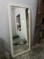 Bone Inlay Floor Mirror – Grey Waterfall Design Full-Length Decorative Mirror for Bedroom & Living Room - Image 11