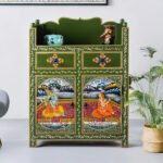 Hand-Painted Mango Wood Cabinet - Radha Krishna Design | Traditional Wooden Unit - Image 5