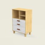 Modern Wooden Chest of Drawers | Open Shelf Storage Unit - Image 4