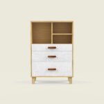 Modern Wooden Chest of Drawers | Open Shelf Storage Unit - Image 5