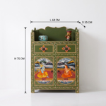 Hand-Painted Mango Wood Cabinet - Radha Krishna Design | Traditional Wooden Unit - Image 6