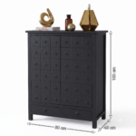 Blue Apothecary Mango Wood 2 Door Cabinet | Modern Wooden Storage Chest - Image 6