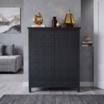 Blue Apothecary Mango Wood 2 Door Cabinet | Modern Wooden Storage Chest
