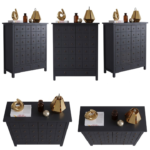 Blue Apothecary Mango Wood 2 Door Cabinet | Modern Wooden Storage Chest - Image 5