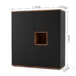 Modern Matte Black Wooden Cabinet with Open Display Slot - Image 6