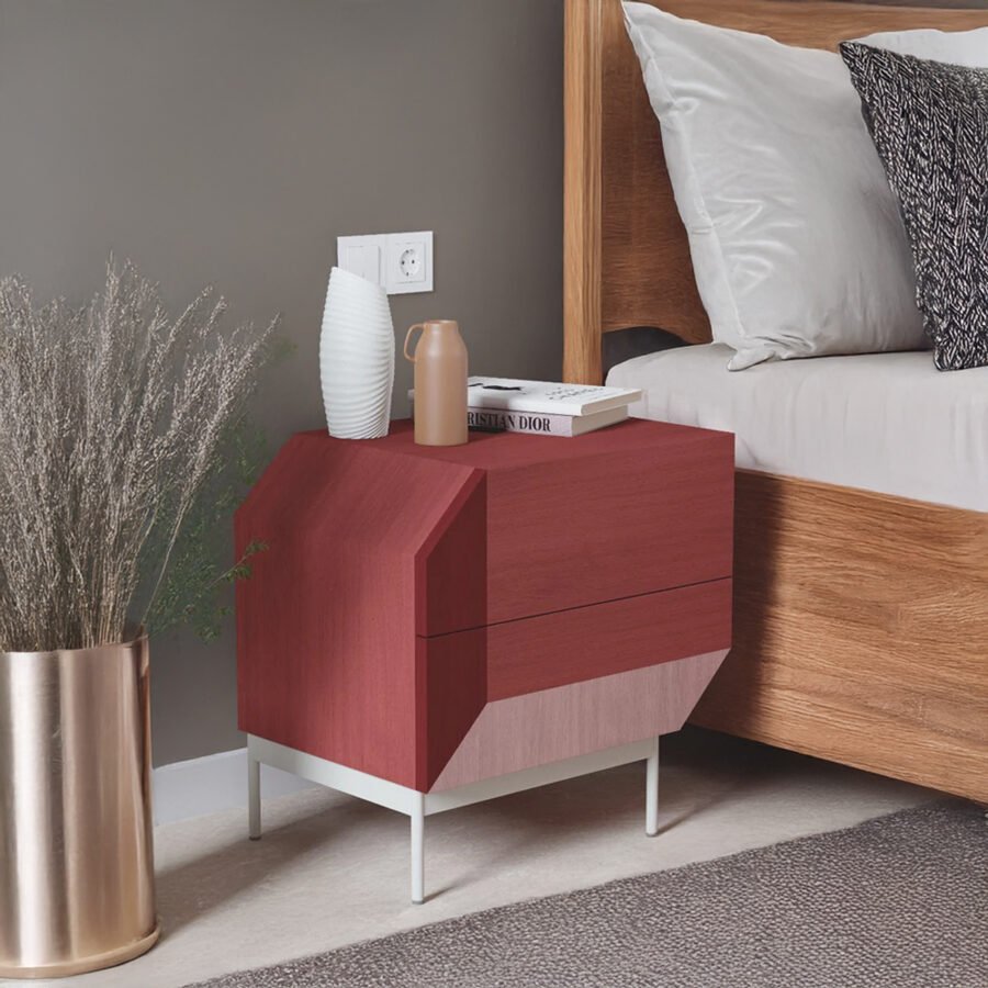 Modern Wooden Bedside Table with Storage Drawer – Contemporary Nightstand for Bedroom