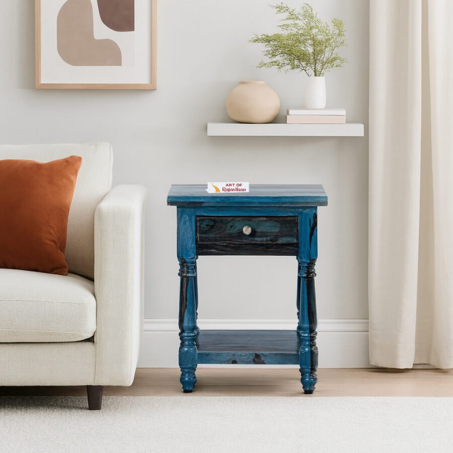 Sheesham Wood 1 Drawer Bedside Table | Solid Wooden Nightstand