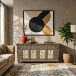 Hand-Carved Mango Wood Sideboard | Vintage Floral Storage
