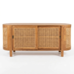 Handcrafted TeakWood Rattan Sideboard | Modern Cane Cabinet - Image 3