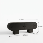 Modern Black Solid Wooden Sideboard Cabinet with Minimalist Design - Image 6