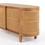 Handcrafted TeakWood Rattan Sideboard | Modern Cane Cabinet - Image 4