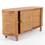 Handcrafted TeakWood Rattan Sideboard | Modern Cane Cabinet - Image 5