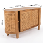 Handcrafted TeakWood Rattan Sideboard | Modern Cane Cabinet - Image 6
