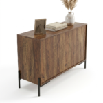 Sheesham Wood 2 Door Sideboard with Sunburst Design - Image 5