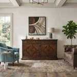 Mango Wood 2 Door Sideboard with 2 Drawers | Honey Finish