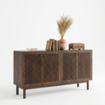 Sheesham Wood 4 Door Sideboard | Solid Wooden Storage Cabinet - Image 2