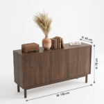 Sheesham Wood 4 Door Sideboard | Solid Wooden Storage Cabinet - Image 7