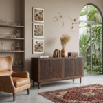 Sheesham Wood 4 Door Sideboard | Solid Wooden Storage Cabinet