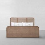 Solid Wood Cane Bed – Natural Finish | Handwoven Rattan Headboard & Footboard - Image 2