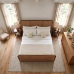 Solid Wood Cane Bed – Natural Finish | Handwoven Rattan Headboard & Footboard - Image 4