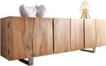 Acacia Wood 4 Door Sideboard | 6 Door Storage Cabinet - Image 10