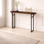 Acacia Wood Console Table with Curved Edges