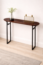 Acacia Wood Console Table with Curved Edges - Image 2