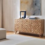 Hand Carved Sheesham Wood Sideboard Cabinet
