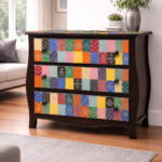 Hand-Painted Mango Wood Chest of Drawers – 3 Drawer Storage Unit