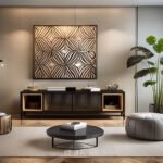 Solid Wood Media TV Unit with Fluted Glass – Black Finish