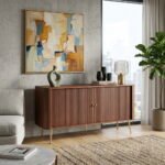 Acacia Wood 2 Door Storage Sideboard – Walnut Finish