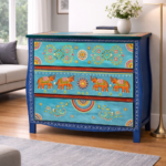 Hand-Painted Mango Wood Chest of Drawers – 3 Drawer Storage Unit