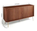 Acacia Wood 2 Door Storage Sideboard – Walnut Finish - Image 7