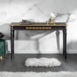 Solid Wood Console Table – Black & Gold Finish
