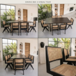 Solid Sheesham Wood 8 Seater Dining Table Set with Rattan Chairs – Black Finish (6, 8 & 10 Seater Options) - Image 13