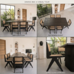 Solid Sheesham Wood 8 Seater Dining Table Set with Rattan Chairs – Black Finish (6, 8 & 10 Seater Options) - Image 12