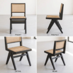Solid Sheesham Wood 8 Seater Dining Table Set with Rattan Chairs – Black Finish (6, 8 & 10 Seater Options) - Image 11