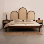 Solid Wood Cane Bed – Natural Finish | Handcrafted Wooden Cane Bed for Modern Homes - Image 5