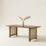 Sheesham Wood Cane Dining Table 4 Seater with 4 Cane Chairs – Natural Finish Wooden Dining Set - Image 7