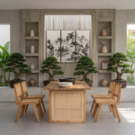 Solid Sheesham Wood 8 Seater Dining Table Set with Chairs and Bench – Natural Finish - Image 2