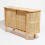 Mango Wood Cane Sideboard - Natural Finish| Storage Sideboard - Image 5