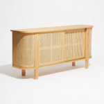 Mango Wood Cane Sideboard - Natural Finish| Storage Sideboard - Image 2
