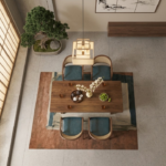 Sheesham Wood Cane Dining Table 4 Seater with 4 Cane Chairs – Natural Finish Wooden Dining Set - Image 3