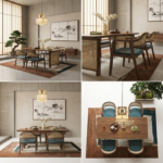 Sheesham Wood Cane Dining Table 4 Seater with 4 Cane Chairs – Natural Finish Wooden Dining Set - Image 5
