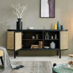 Mango Wood Cane Sideboard - Natural Finish| Storage Sideboard - Image 12