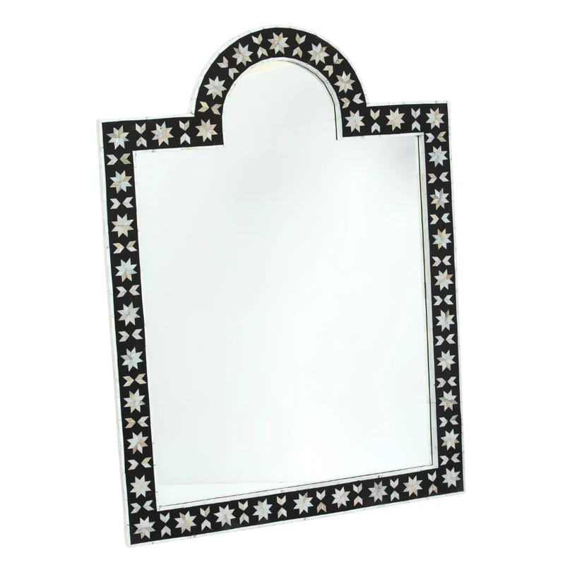 Mother of Pearl Wall Mirror – Arched Rectangular Decorative Mirror