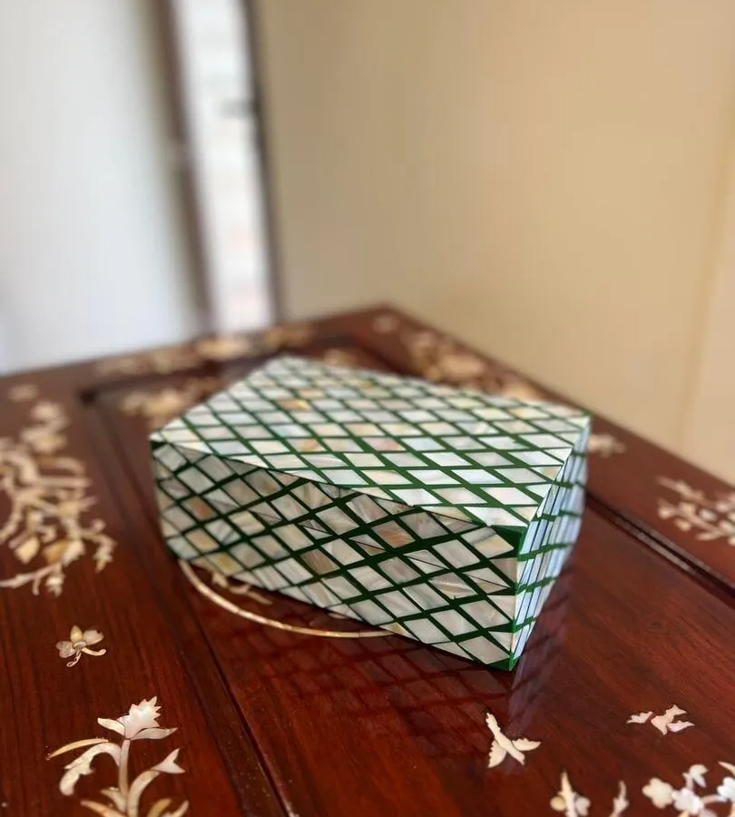 Mother of Pearl Inlay Jewellery Box – Grey Decorative Storage Box