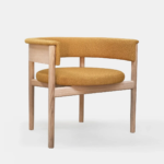 Oak Wood Boucle Fabric Arm Chair – Modern Upholstered Accent Chair - Image 4