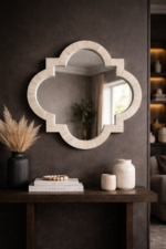 Bone Inlay Quatrefoil Wall Mirror – Blue Decorative Wall Mirror