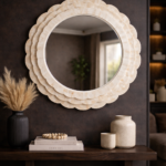 Bone Inlay Wall Mirror – Sunburst Decorative Wall Mirror